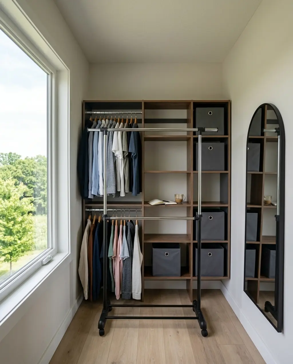 Organized Closet System with Vision Board