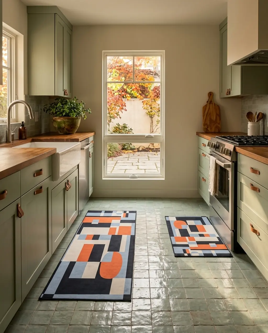 Mediterranean Kitchen with Hand-Painted Zellige Tiles