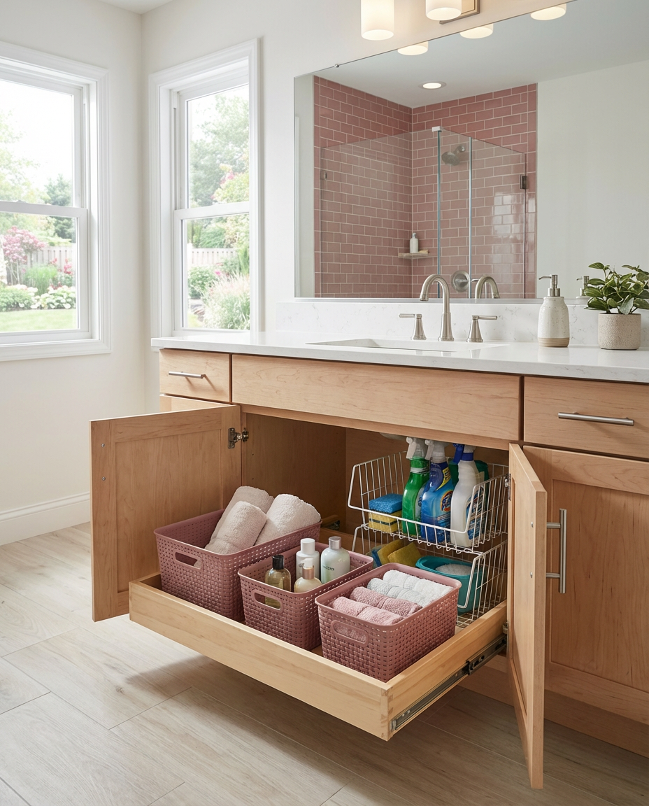Under-Sink Organization with Pull-Out Drawers