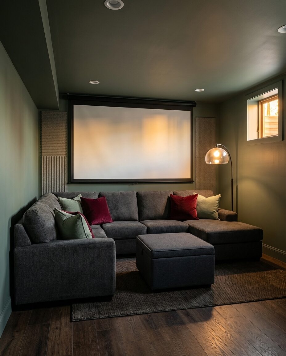 Budget-Friendly Basement Home Theater with DIY Seating