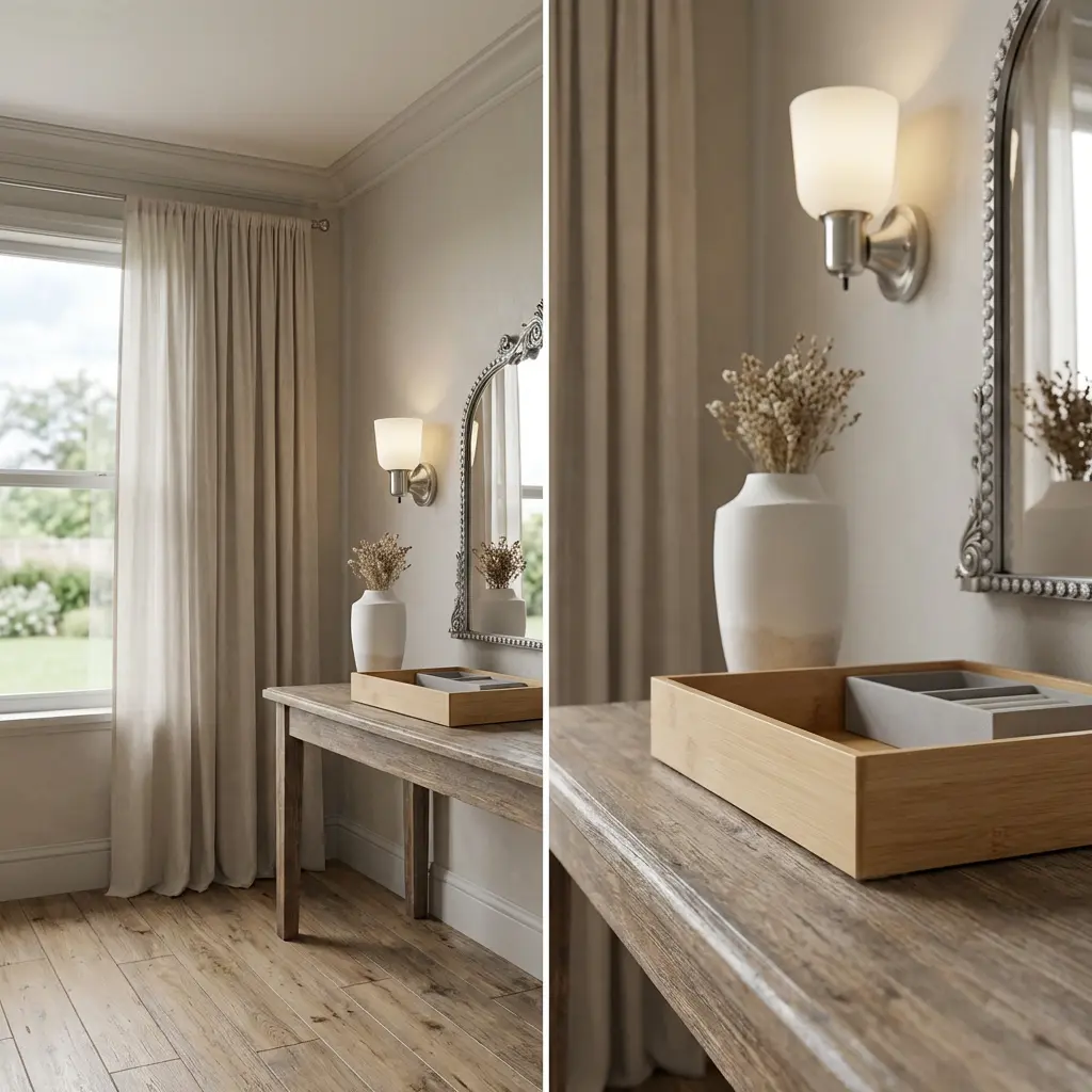 Sophisticated Greige Canvas with Textured Walls