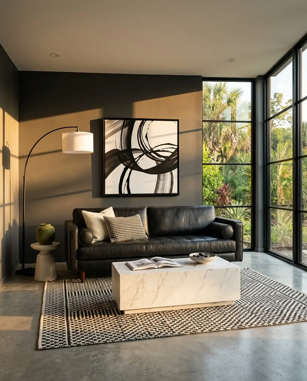 Sophisticated Monochrome Black & White Living Room
