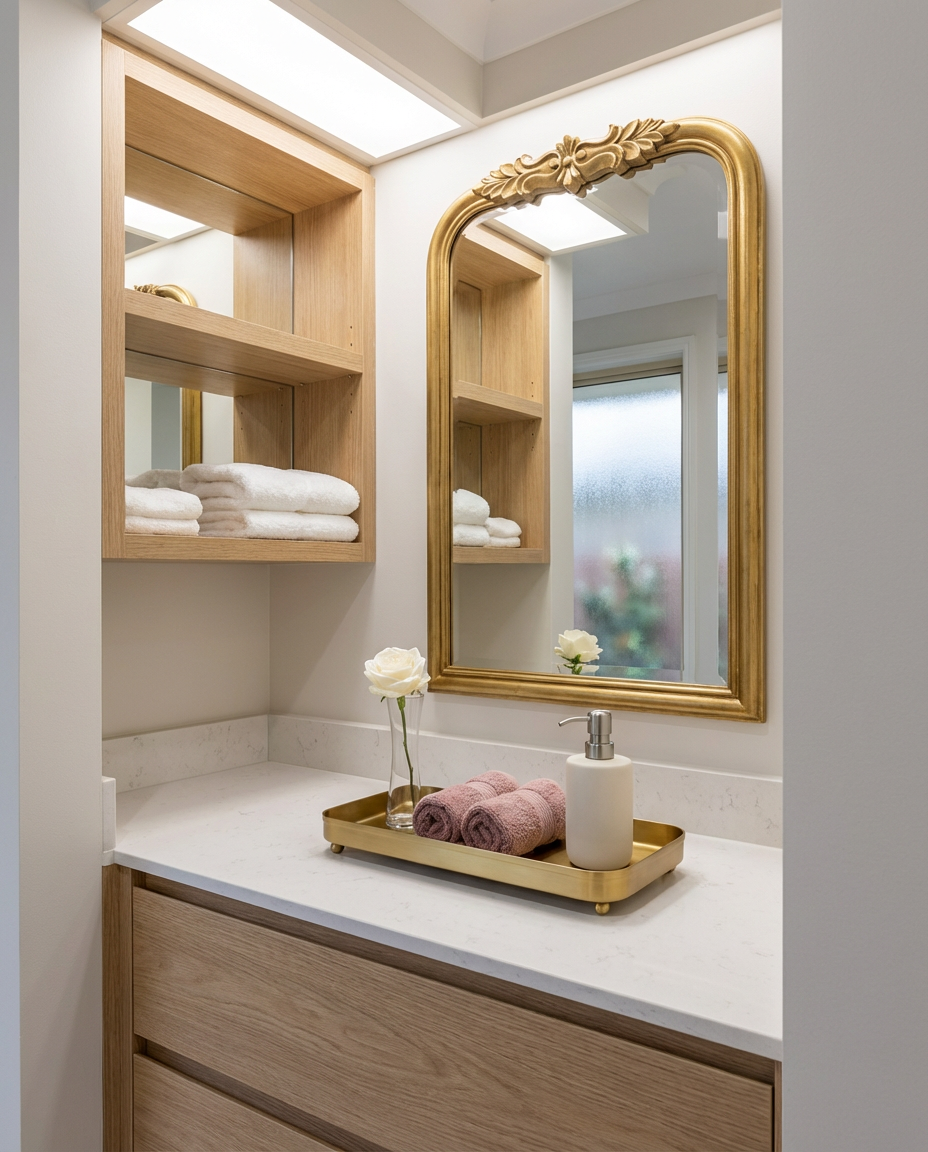 Hotel-Inspired Bathroom Organization with Rolled Towels