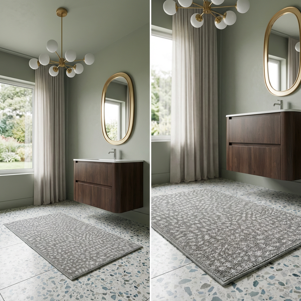 Mid-Century Modern Bathroom with Terrazzo Floors