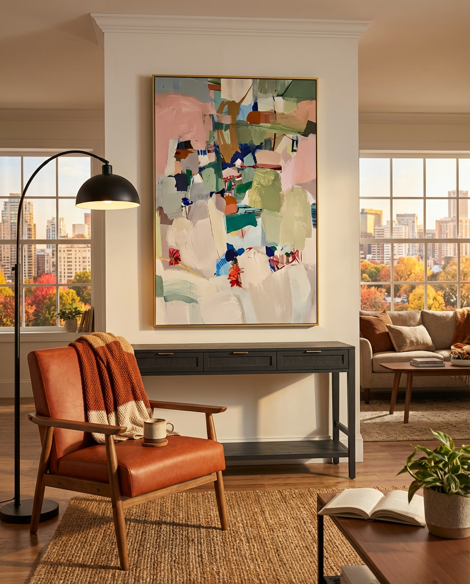Oversized Abstract Painting Focal Point