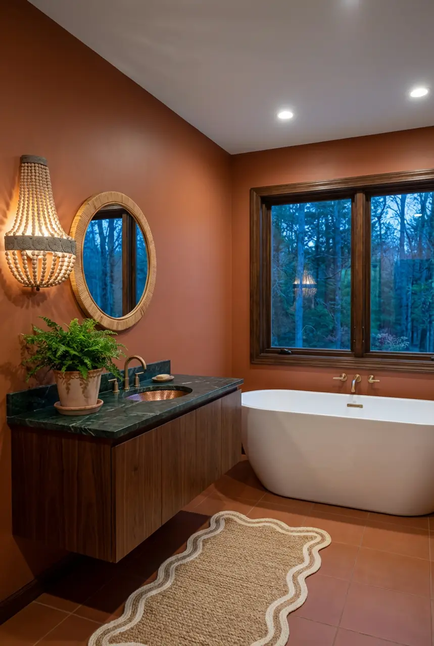 Earthy Terracotta and Warm Wood Bathroom Aesthetic 2026 — Luxury Version