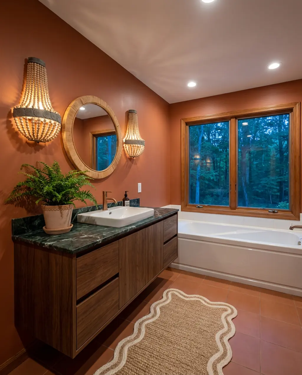 Earthy Terracotta and Warm Wood Bathroom Aesthetic 2026 — Budget Version
