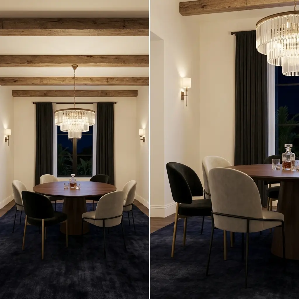 Sophisticated Black Velvet Dining Chairs with Brass Accents — Luxury Version