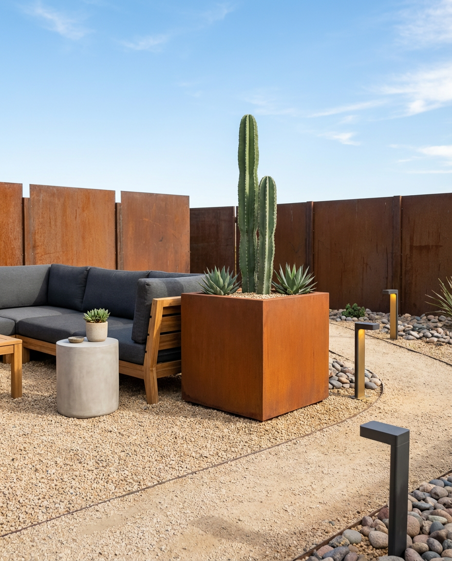 Modern Desert Oasis with Xeriscape Landscaping