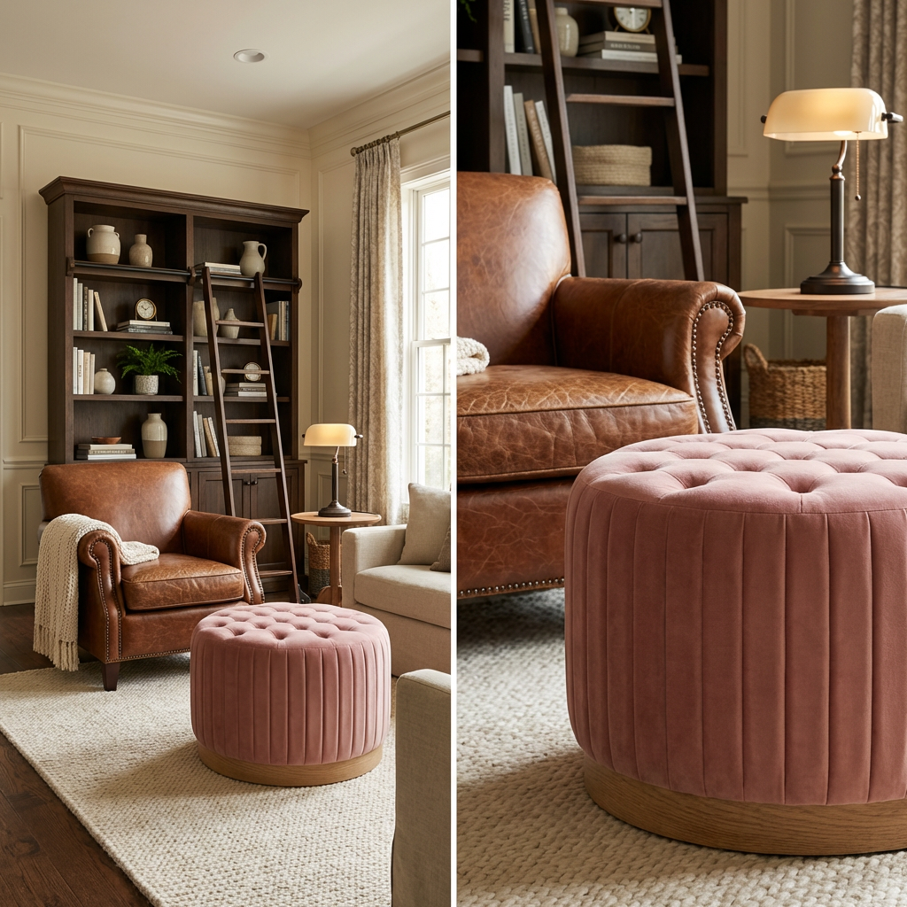 Built-in Bookshelves Wall Unit with Ladder