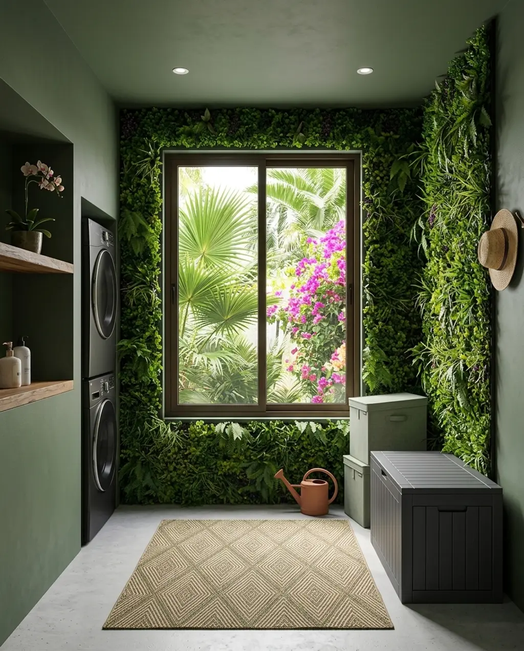 Vertical Garden Wall in Outdoor Laundry Area — Budget Version