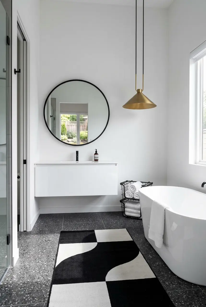 Crisp White Canvas with Bold Black Fixtures