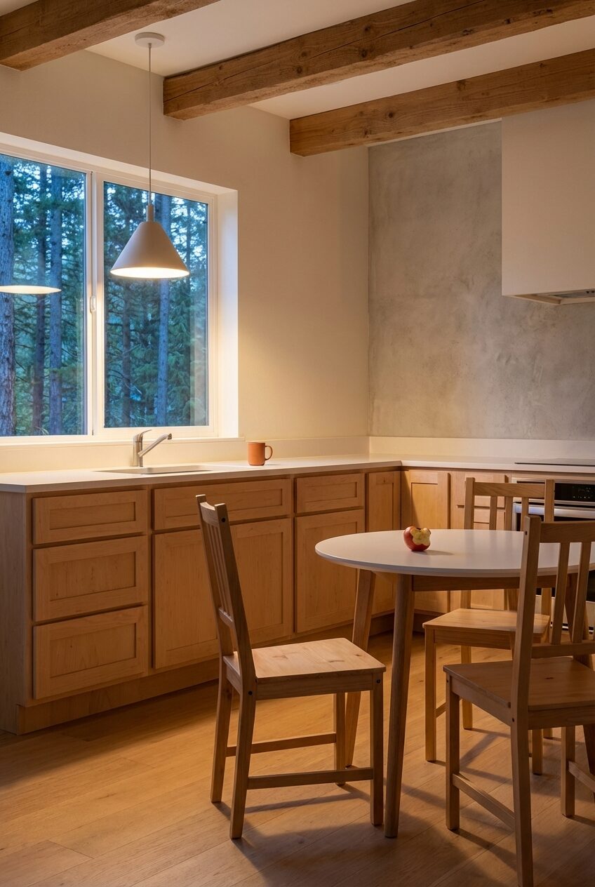 Scandinavian Simple Kitchen with Light Wood & White