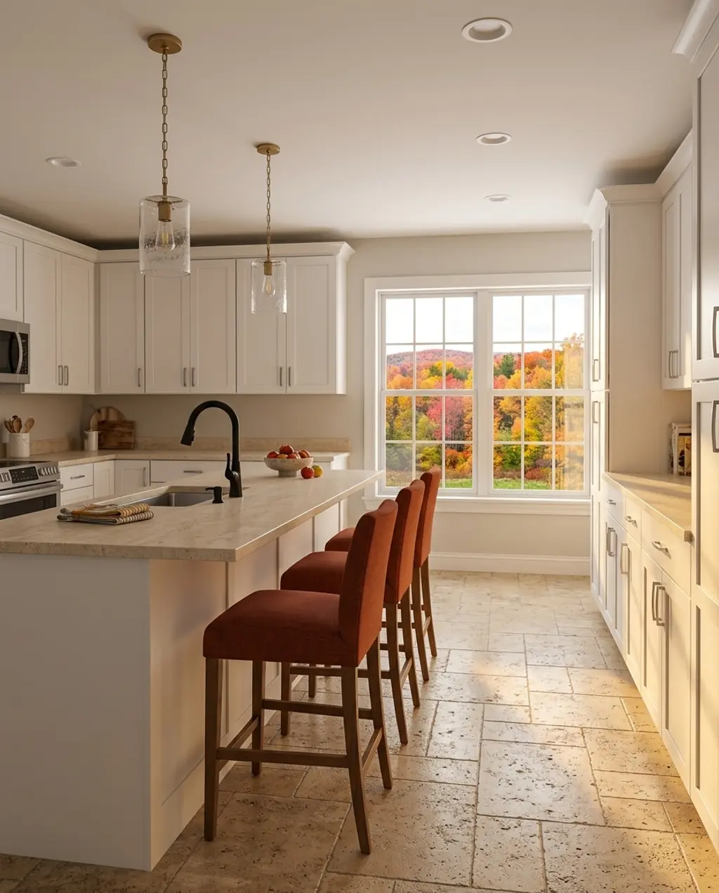 Galley Kitchen with Peninsula Seating for Casual Dining