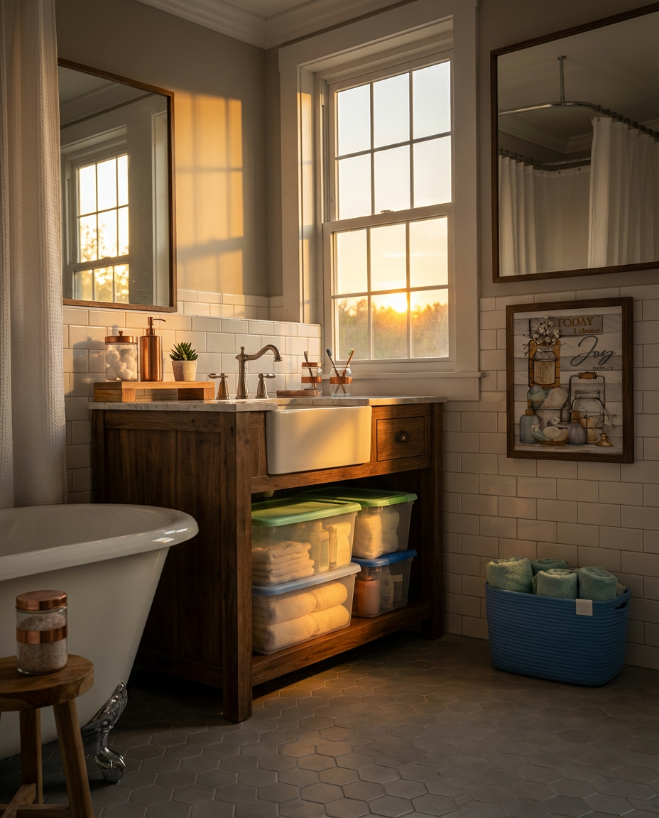 Dollar Tree Bathroom Organizers with a DIY Touch