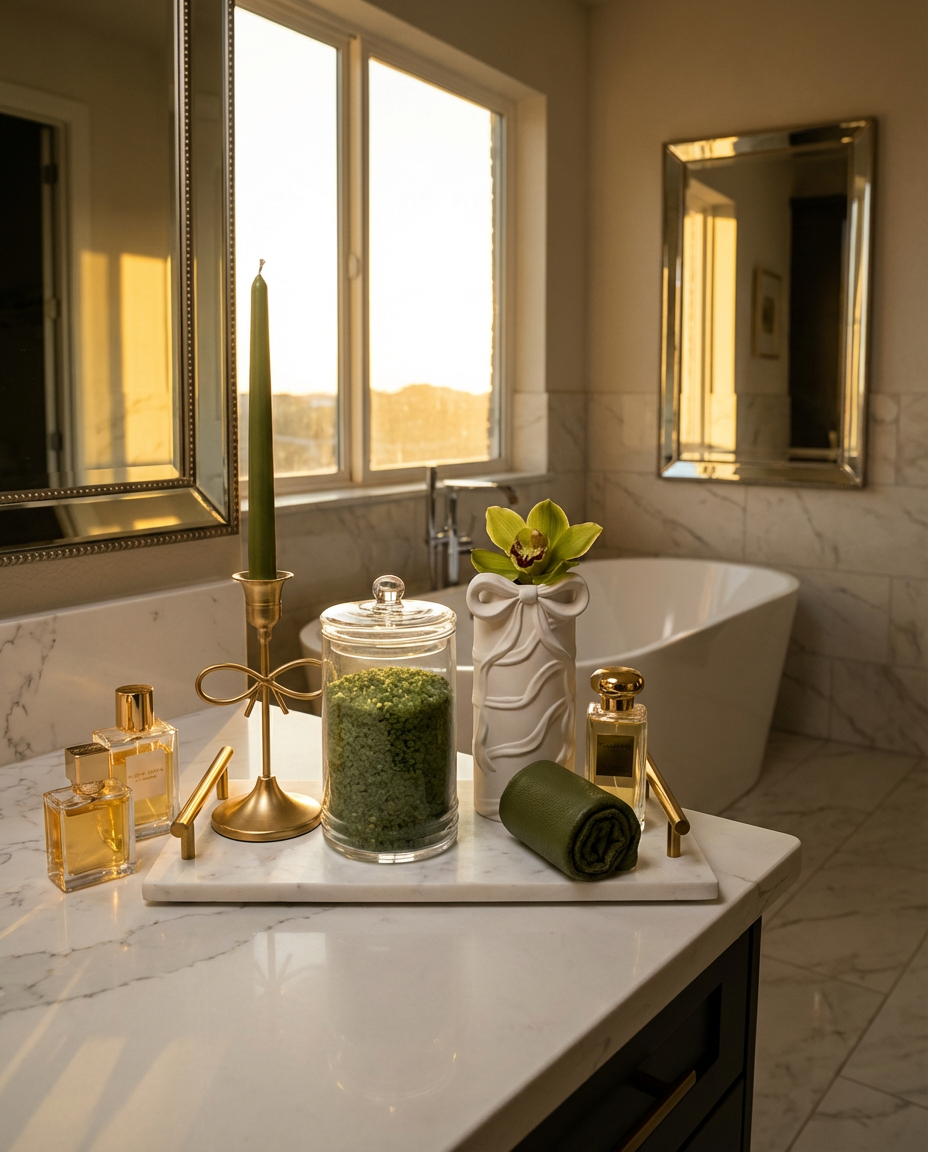 Luxurious Countertop Organization for Master Bath