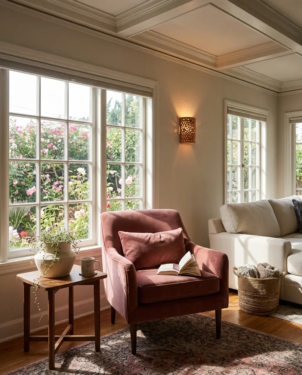 Earthy Terracotta & Cream Apartment Living Room