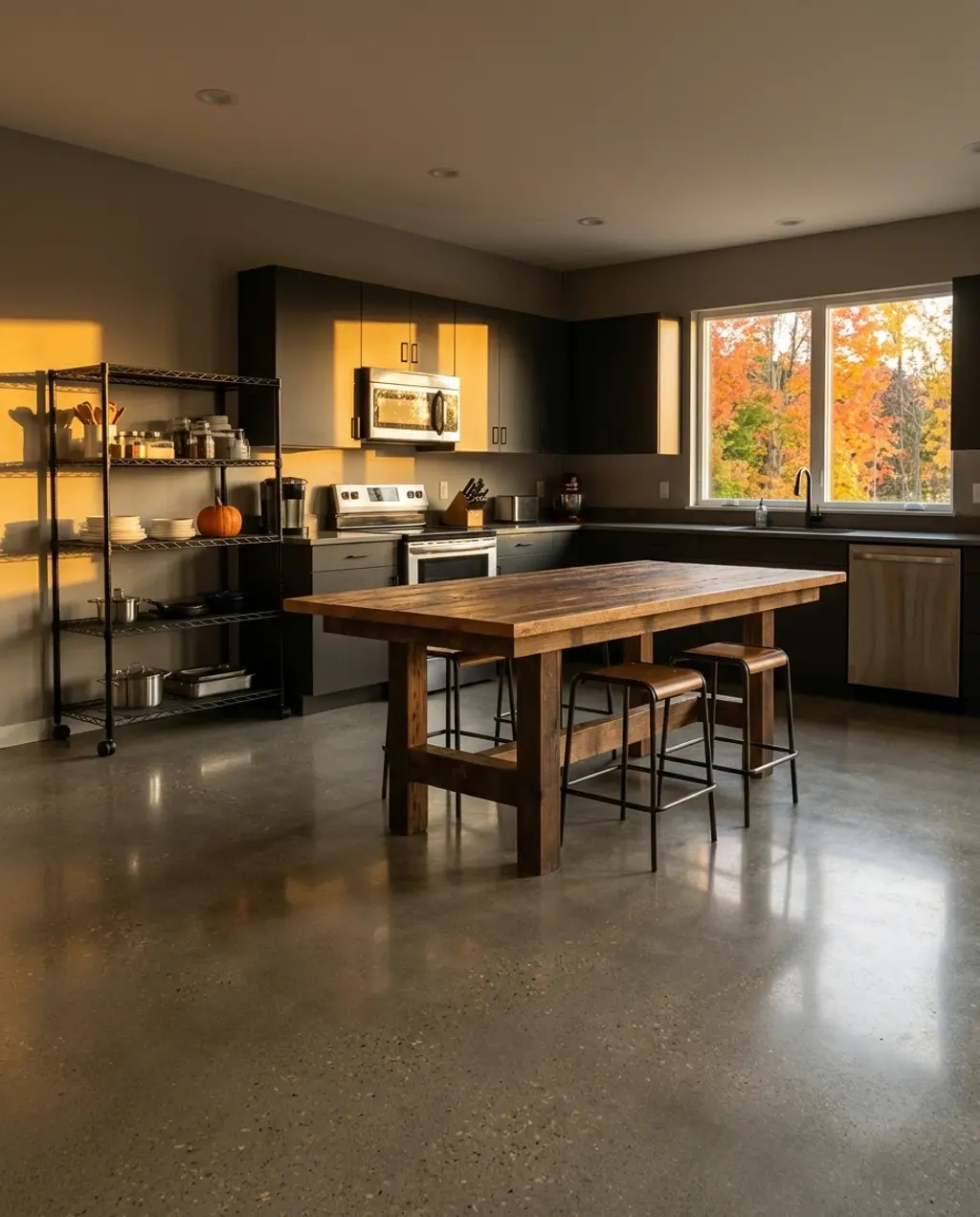 Industrial Chic Concrete Effect Kitchen Flooring