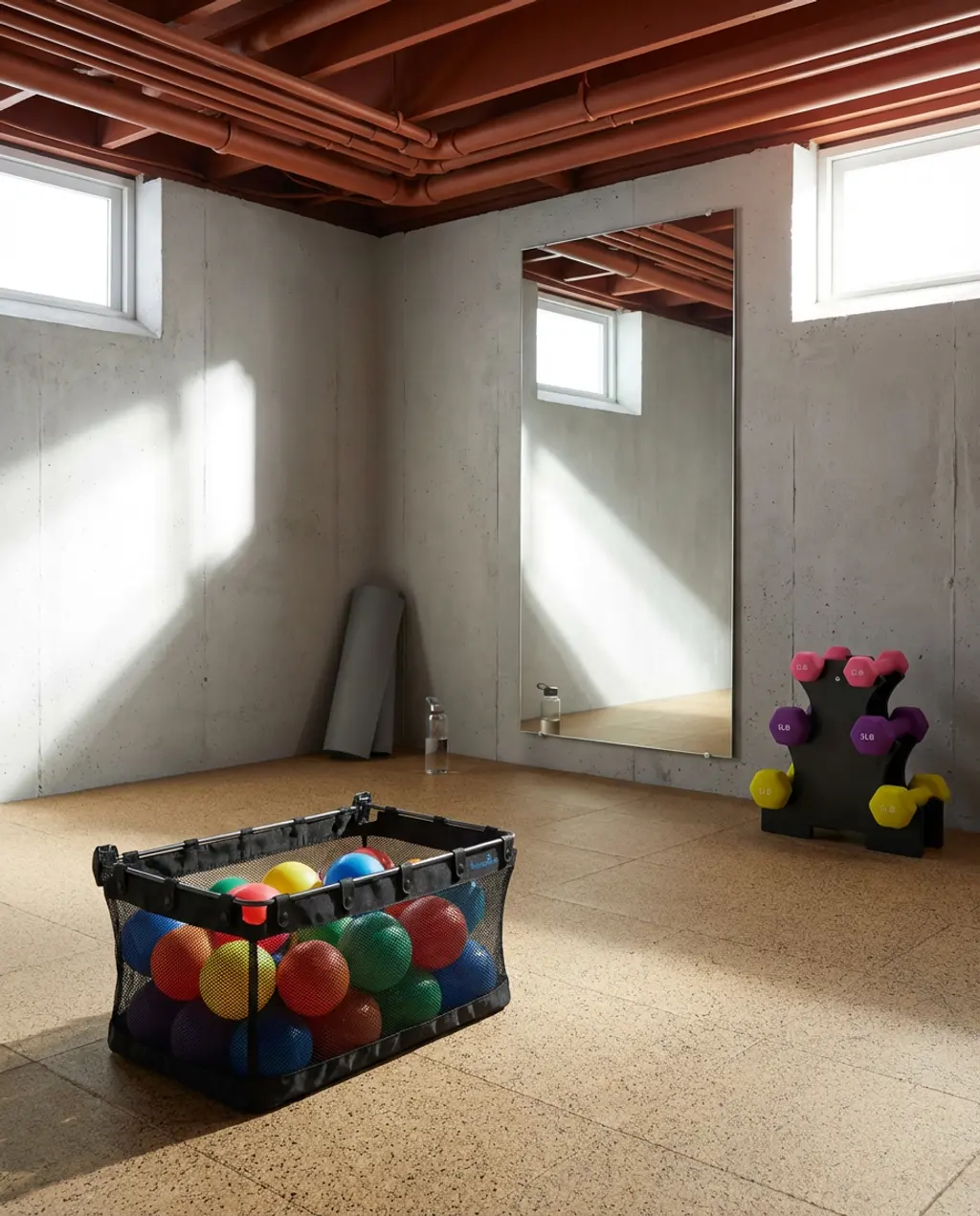 DIY Budget-Friendly Basement Home Gym & Play Area