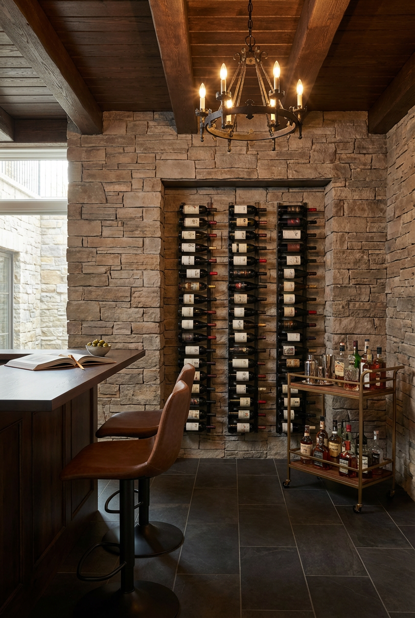Basement Layout for Home Bar & Wine Cellar Integration
