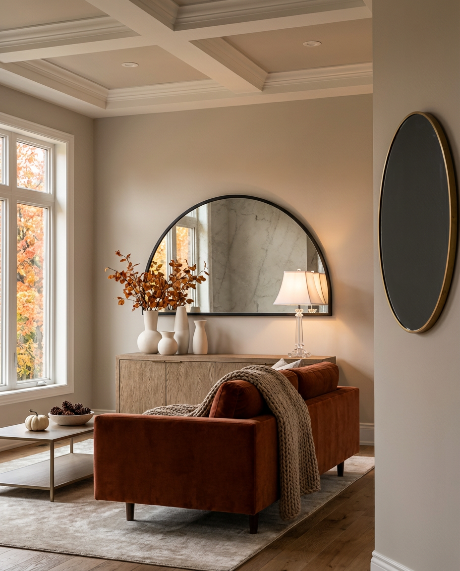 Oversized Round Mirror Wall Decor
