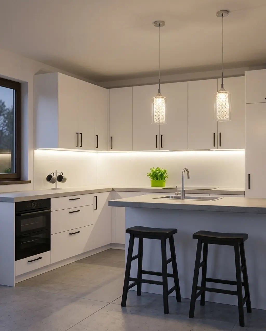 Bright White Kitchen with Clean Countertops