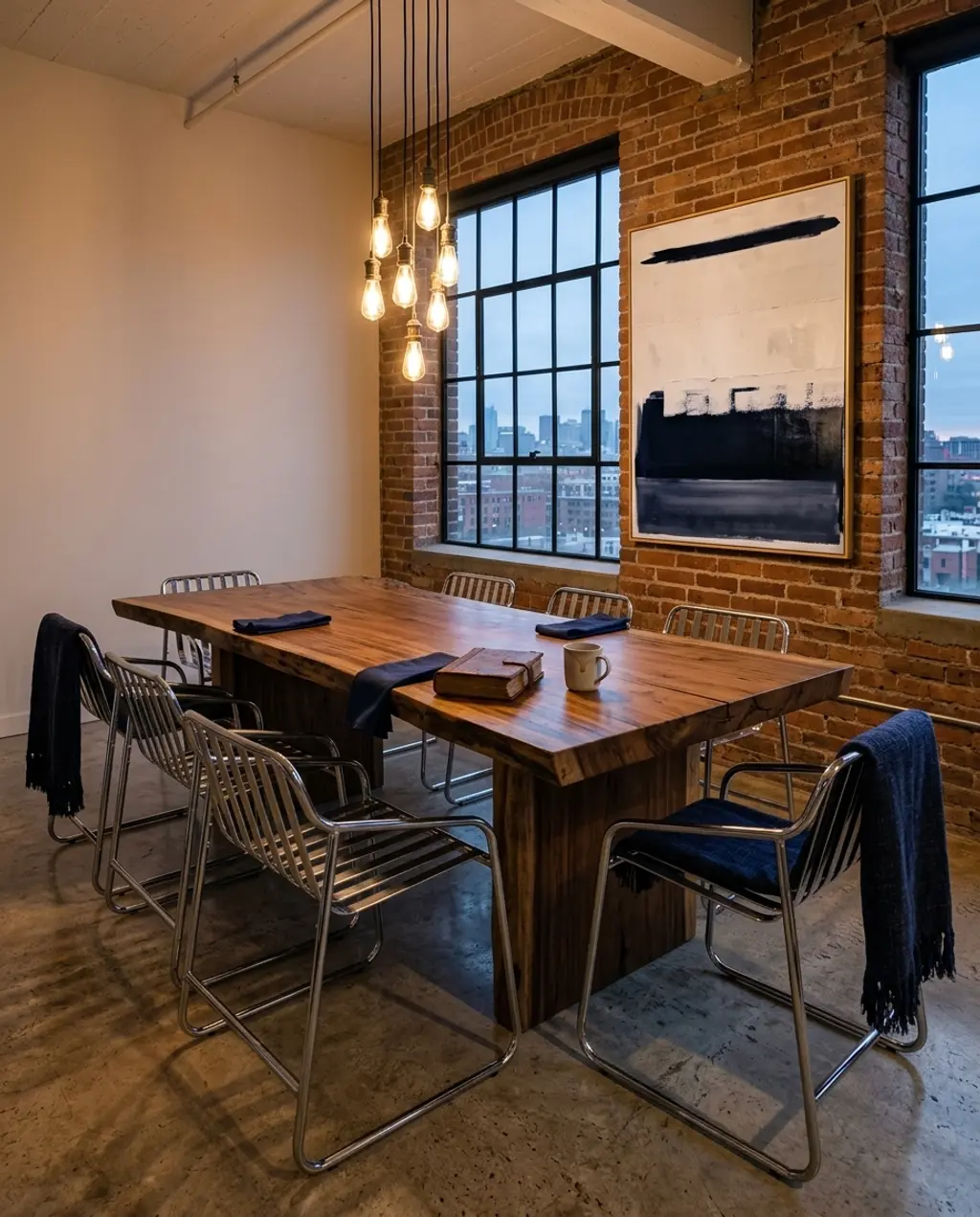 Sleek Metal Dining Chairs for an Industrial Loft