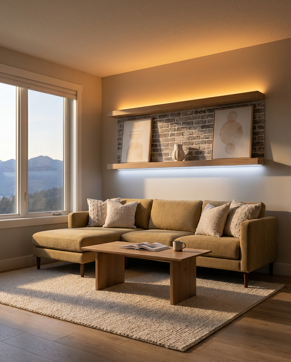 Display Shelves with Integrated Lighting