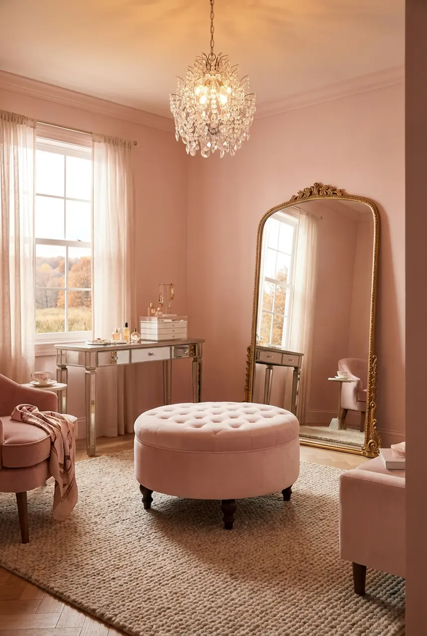 Dreamy Pink Dressing Room with Motivation