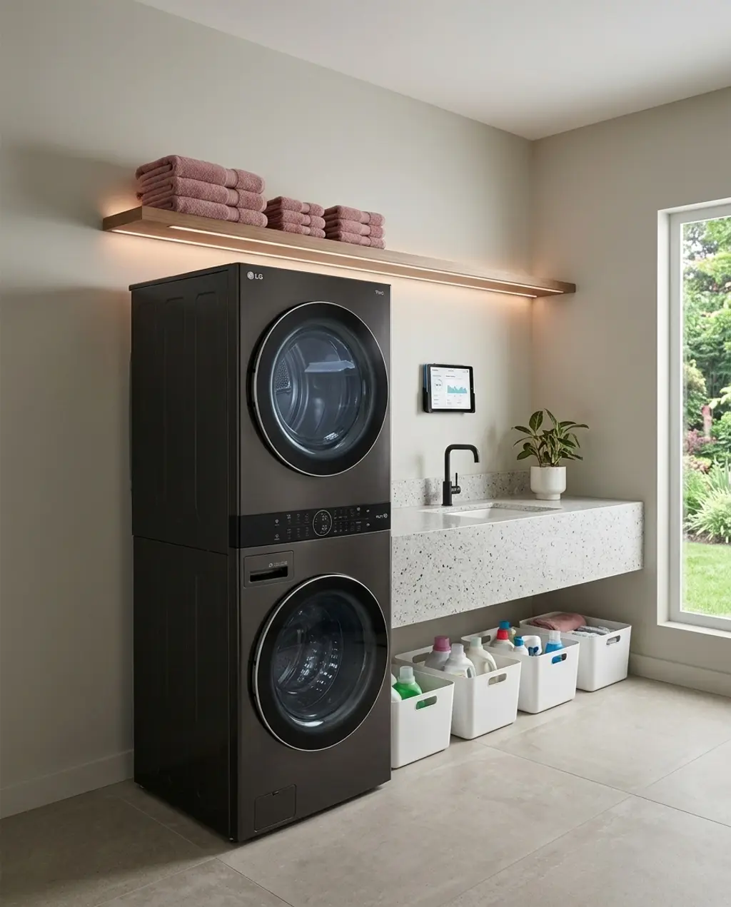 Laundry Room with Smart Device Integration