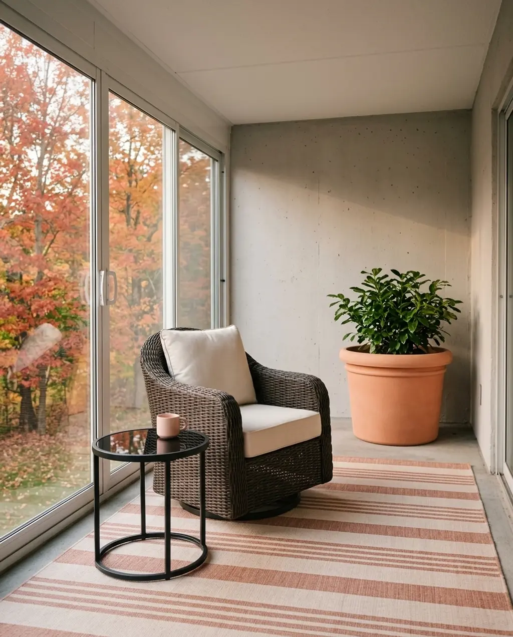 Clean Minimalist Balcony Retreat — Budget Version