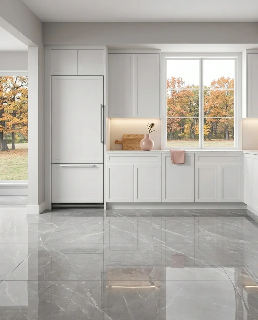 Sleek Modern Kitchen with Dark Grey Porcelain Slabs
