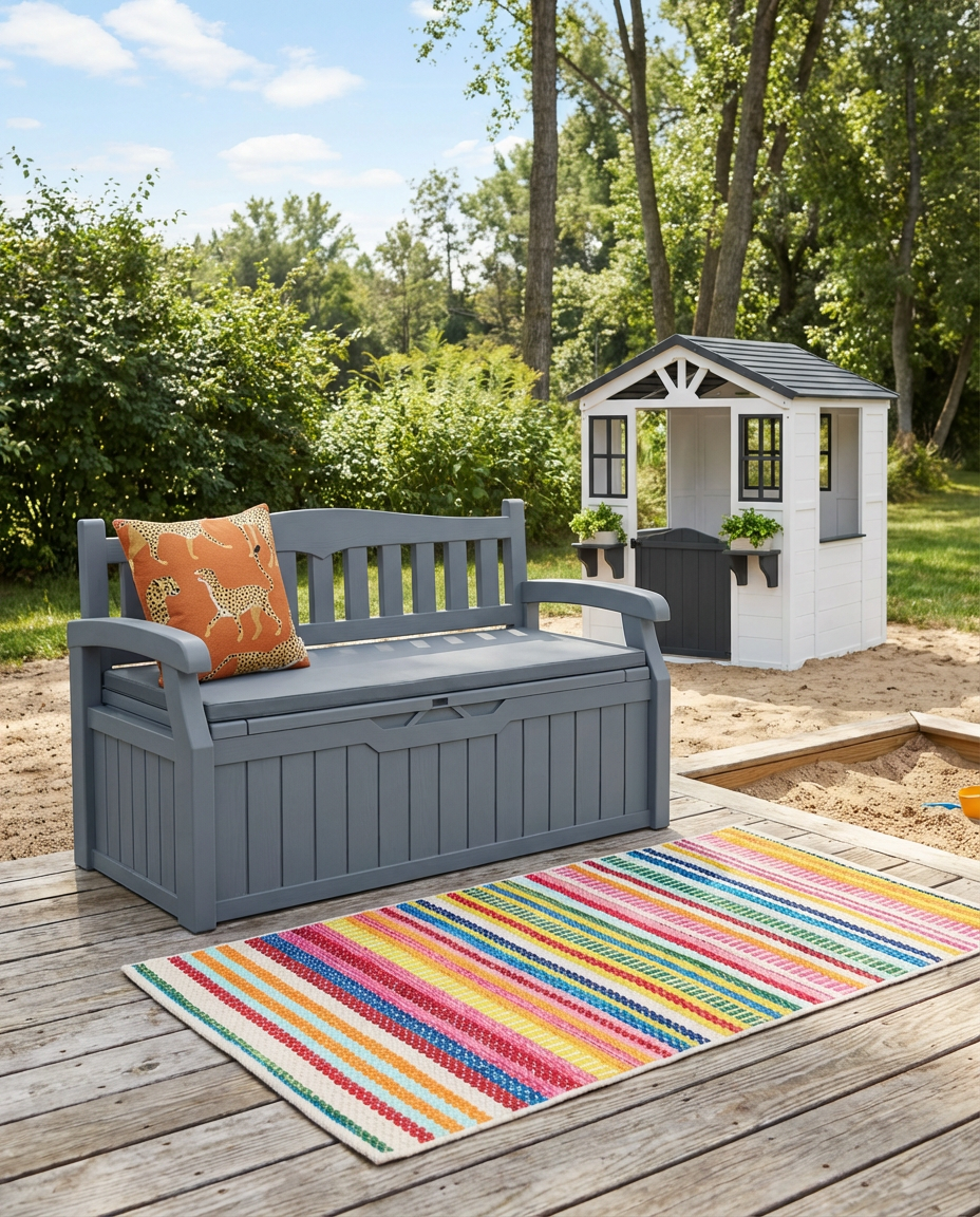 Kids' Backyard Oasis with Playhouse and Sandpit