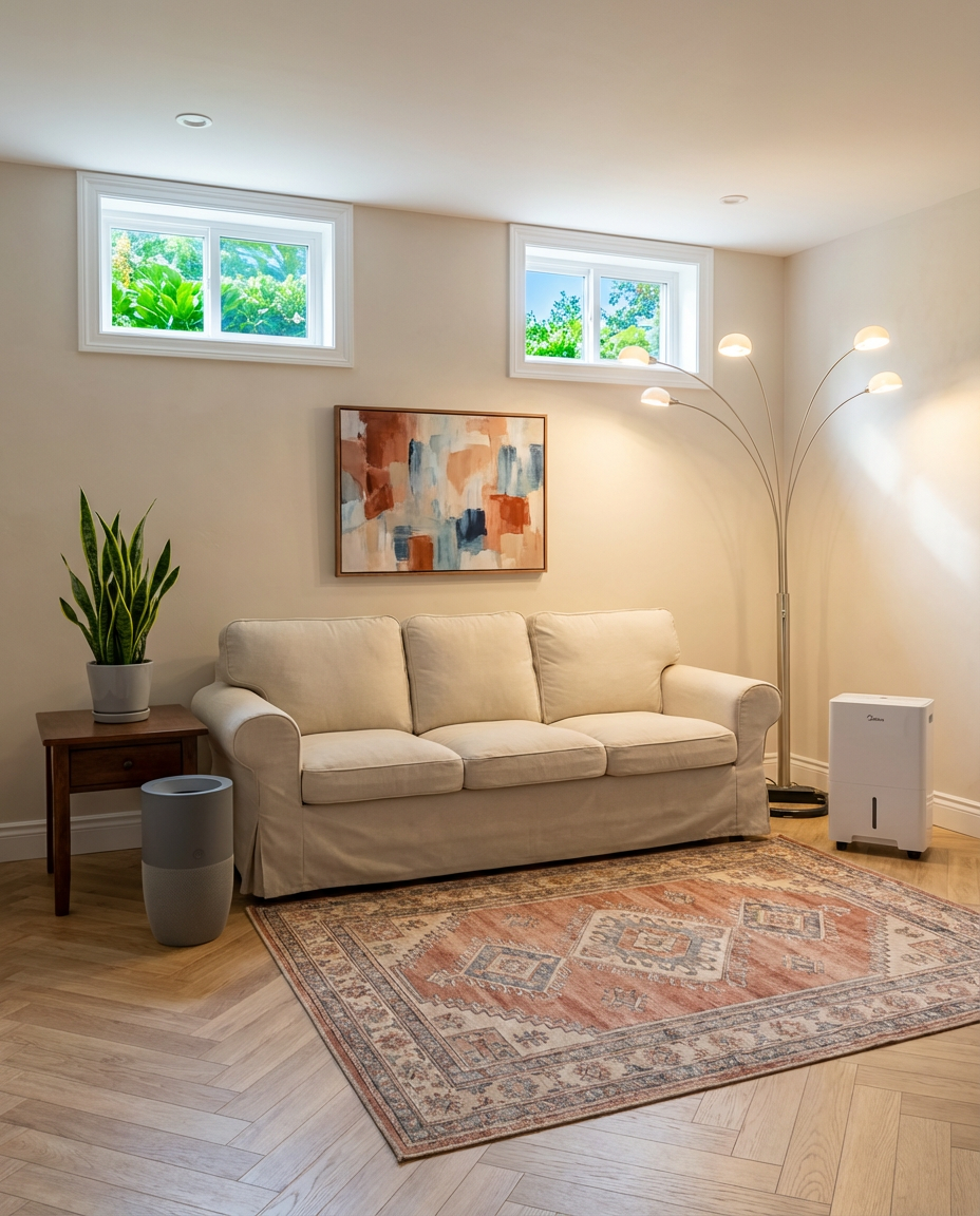 Michigan Basement with Enhanced Humidity Control & Air Quality — Budget Version