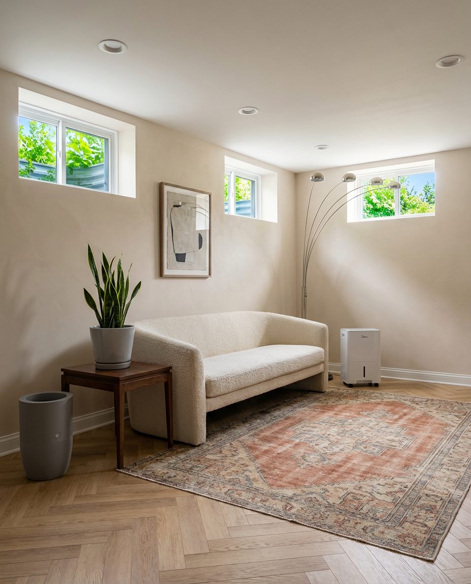 Michigan Basement with Enhanced Humidity Control & Air Quality — Luxury Version