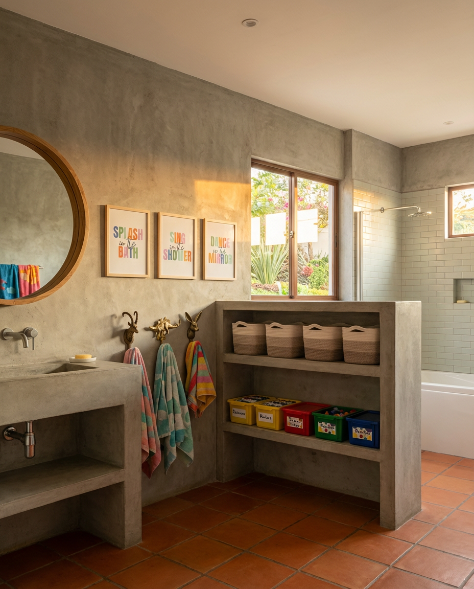 Bathroom Organization for a Shared Kids' Space