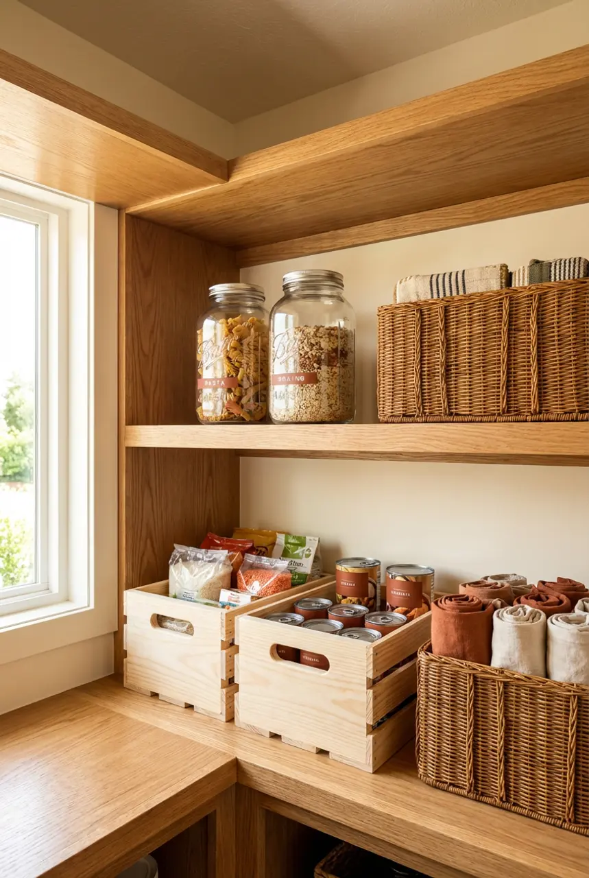 Custom DIY Wood Shelving for a Large Pantry