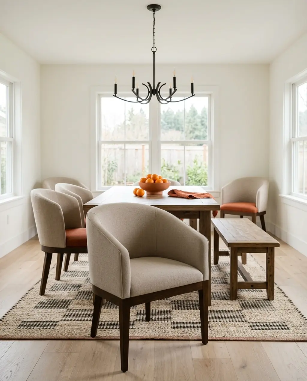 Modern Farmhouse Dining Chairs with Upholstered Seats