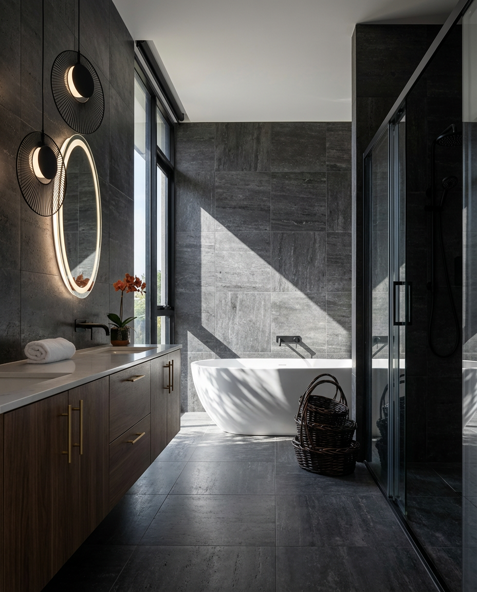 Dark and Moody Luxury Bathroom