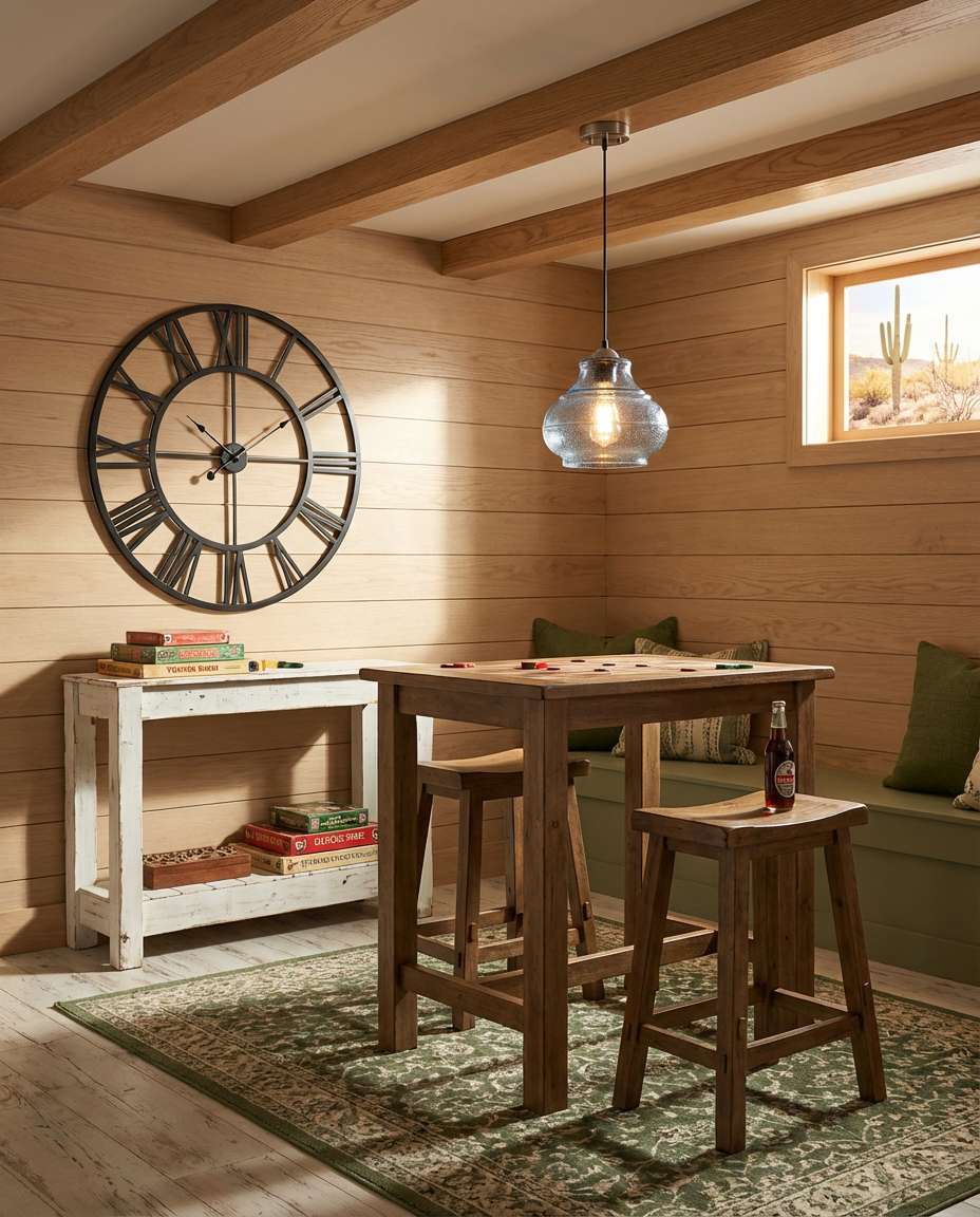 Michigan-Inspired Lake House Basement Recreation Room