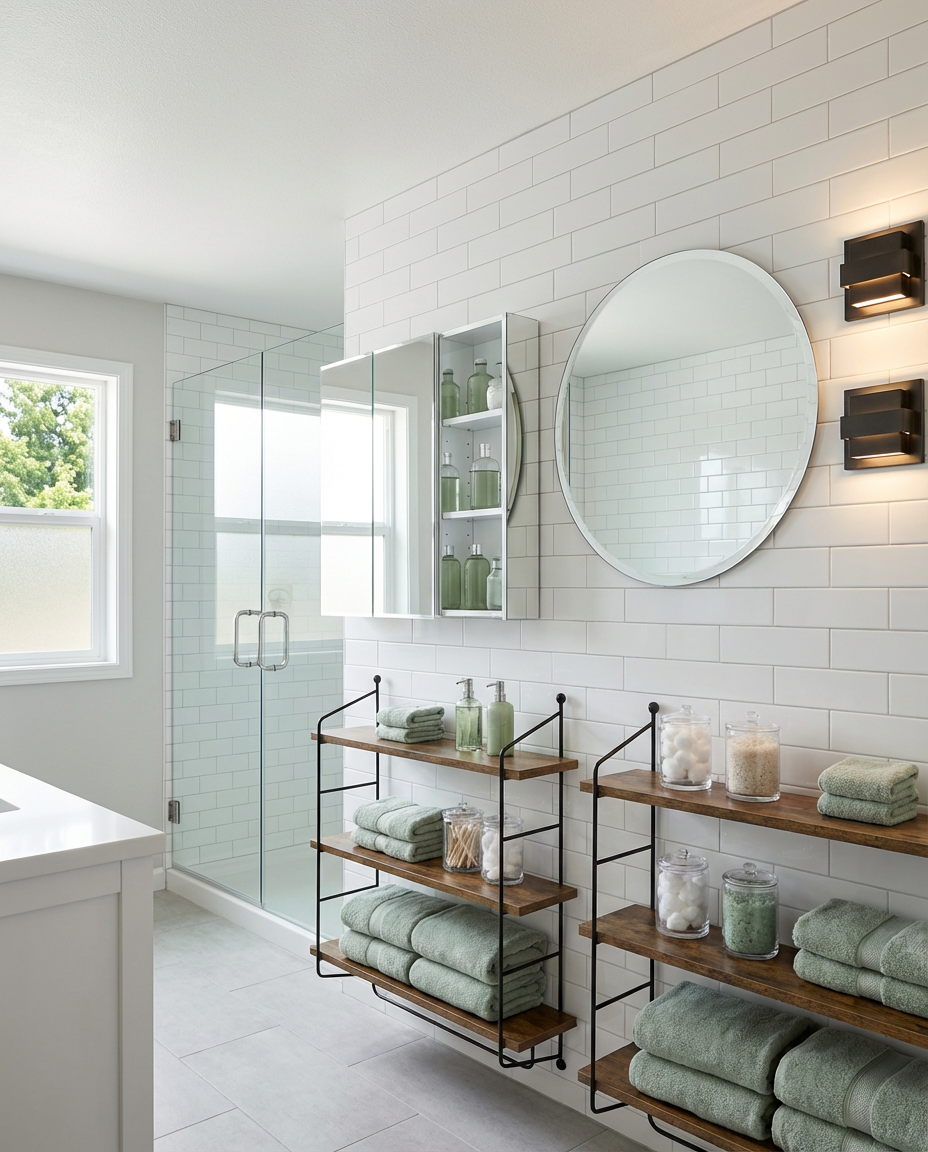 Wall-Mounted Storage for Small Bathroom Spaces