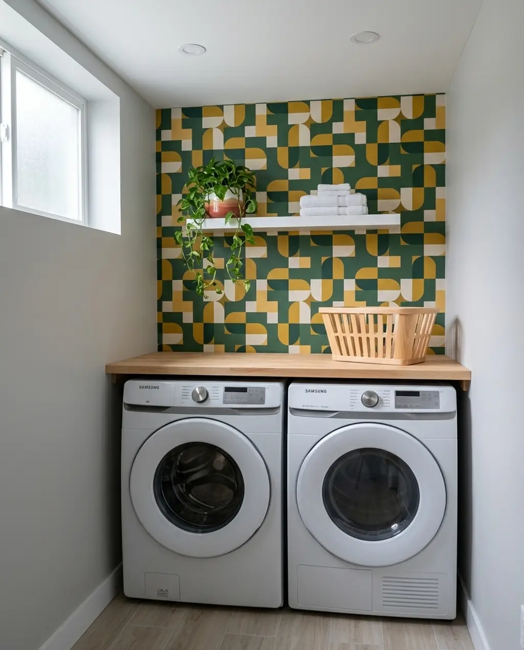 Vibrant Statement Wall in Micro-Laundry — Luxury Version