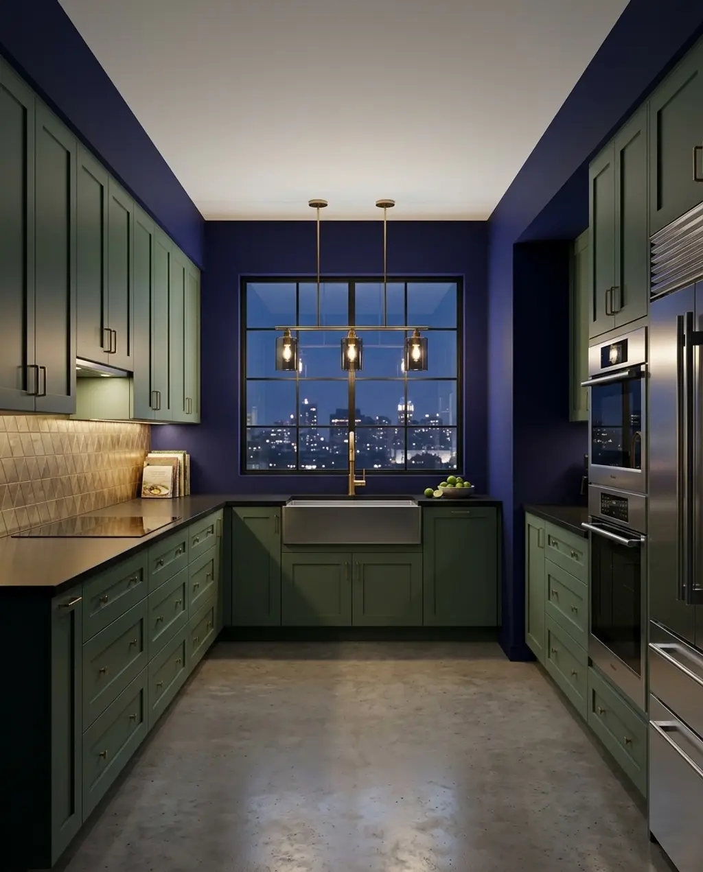 Long Galley Kitchen with Statement Tile Backsplash — Budget Version