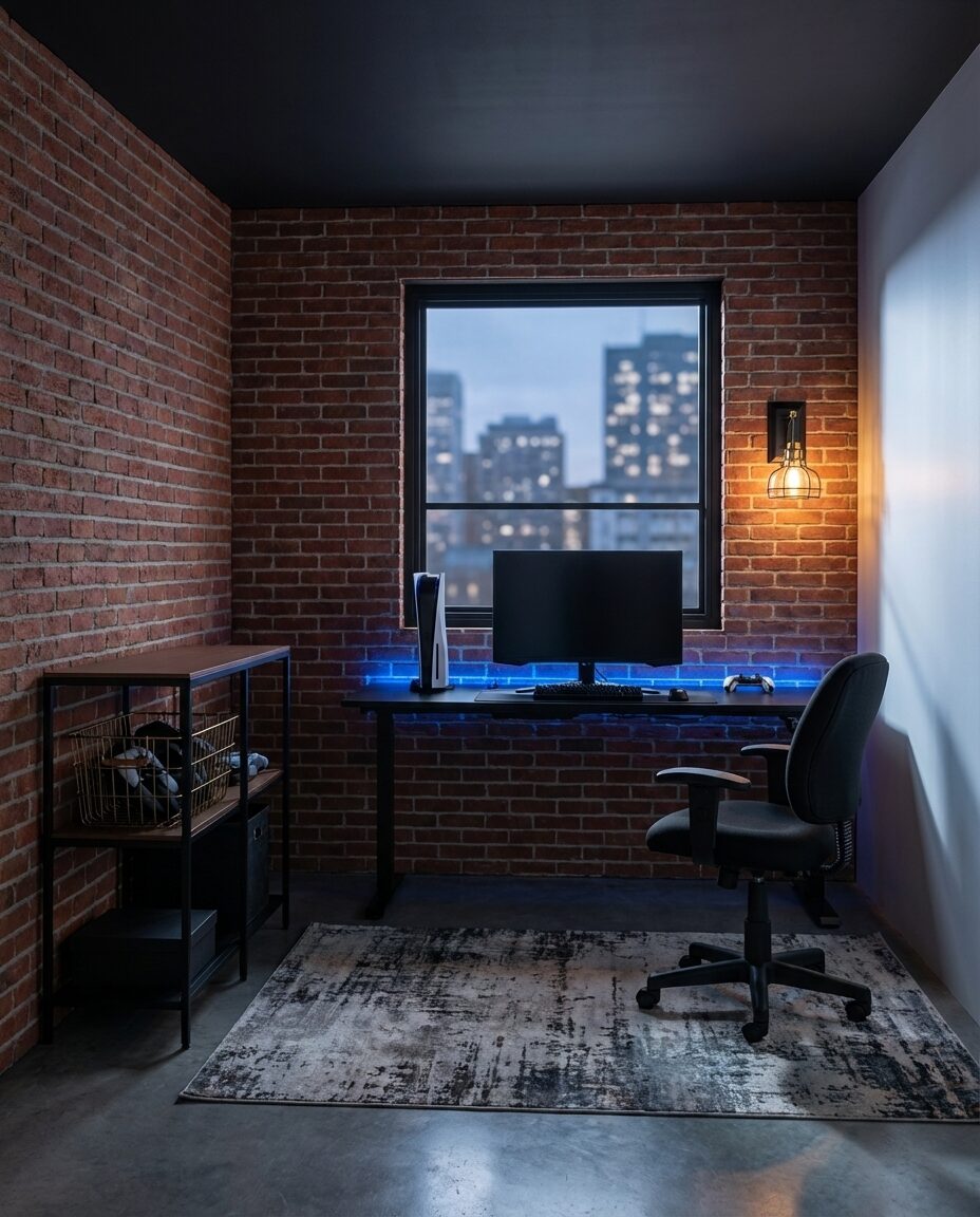 Industrial Black and Metal PS5 Gaming Corner — Budget Version