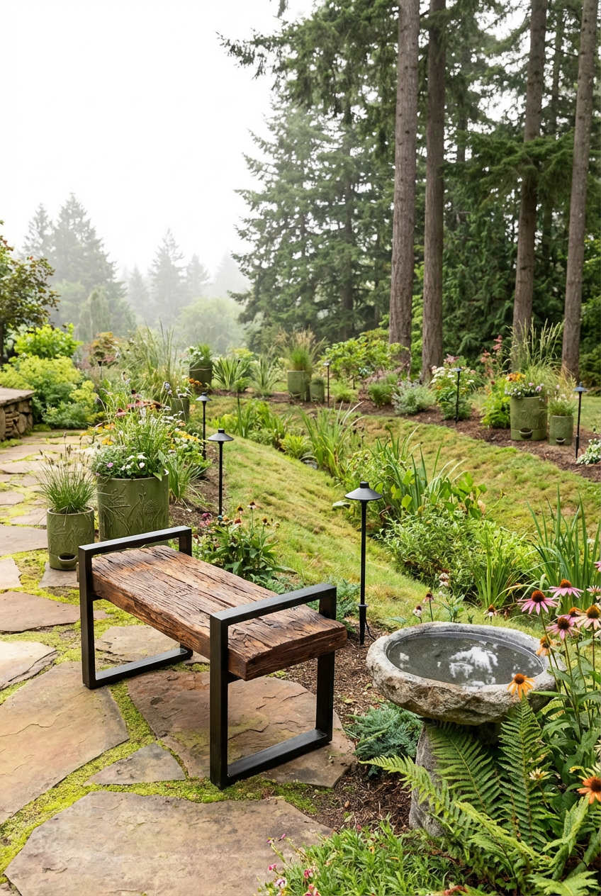Eco-Friendly Rain Garden Oasis with Native Plants