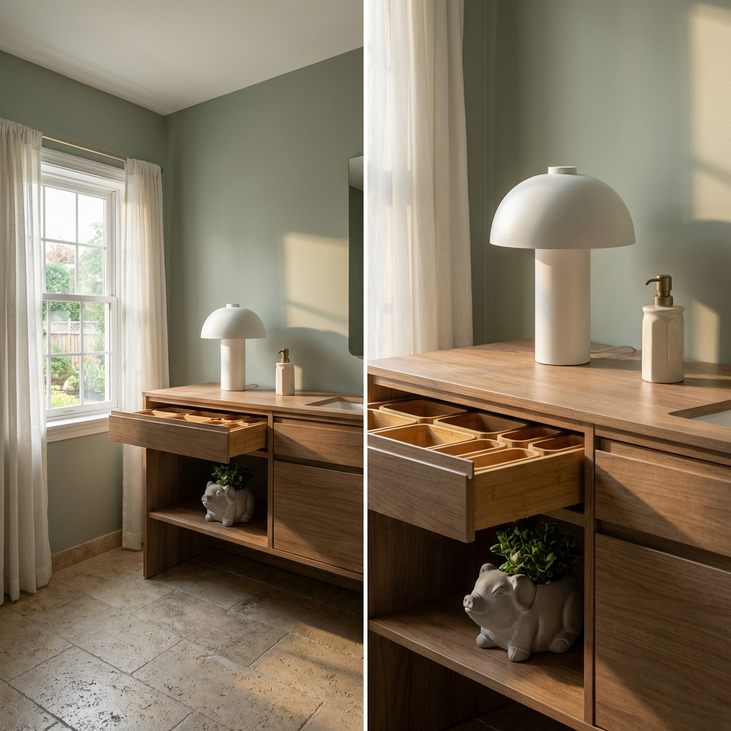 Minimalist Scandinavian Bathroom Cabinet Organization