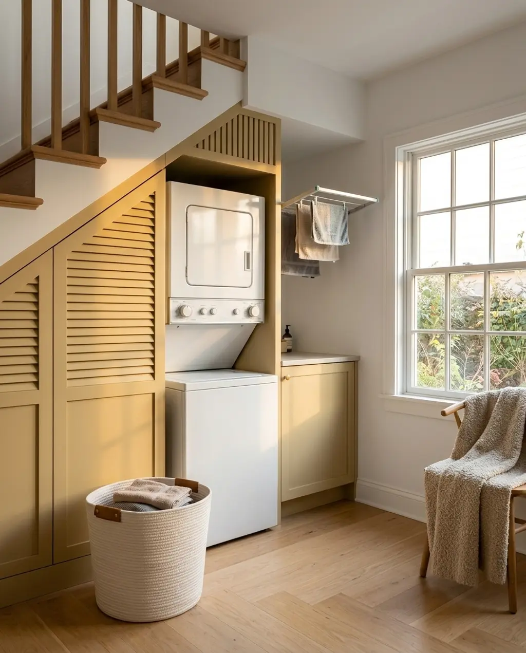 Laundry Under the Stairs: Space-Saving Ingenuity