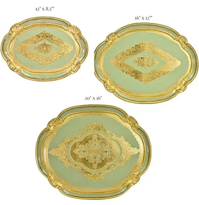 Florentine Carved Wood Oval Tray