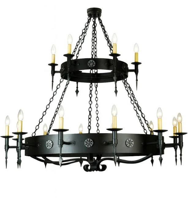 Gothic Revival Wrought Iron Chandelier