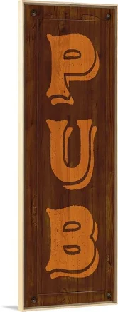 Great Big Canvas Wooden Pub Sign Wall Art Print
